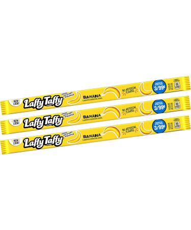 Willy Wonka Laffy Taffy Fruit Flavored Chewy Sweet Rope Candy - Banana (24 x 22g) - Buy Online on GoSupps.com