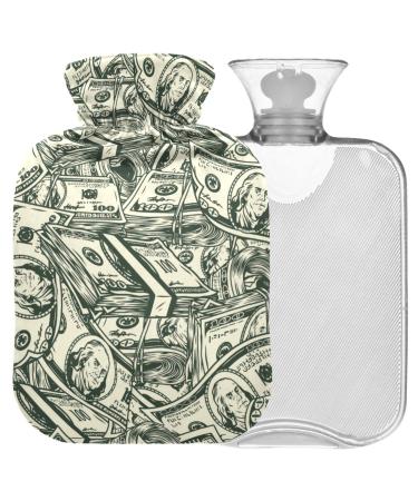 Naanle US dollar heat bottle with reference transparent bag hot water bottle 2l large hot hot water bottle for bed hand feet warmer pain relief heat and cold therapy