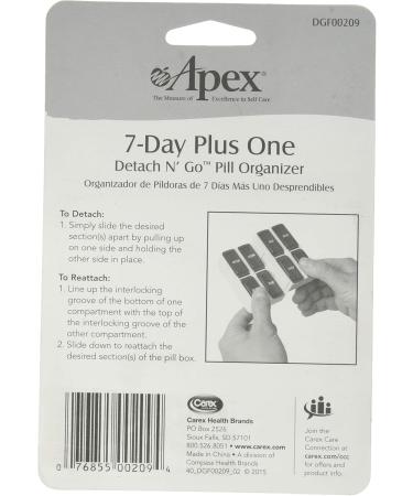 Buy DSS 7-Day Plus 1 Detach N Go Pill Organizer - International Shipping Available - Buy Online on GoSupps.com