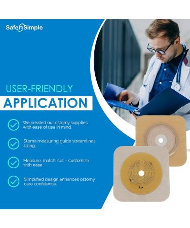 Buy Safe n Simple 5x5 Ostomy Wafers with Tape Collar - Standard Wear Cut to Fit 10 Count | Best Ostomy Supplies for Comfort & Care - Buy Online on GoSupps.com