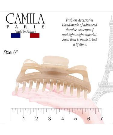 Camila Paris CP2887 6 Inch French Large Hair Clip for Thick & Long Hair - Strong Hold Claw Clip for Women - Made in France - Beige - Buy Online on GoSupps.com