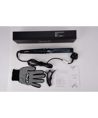 CkeyiN 32mm Barrel Ceramic Curling Wand with Clip | Volume Waves Curling Tong | 30 Second Heat Up | Heat Resistant Glove | Green - Buy Online on GoSupps.com