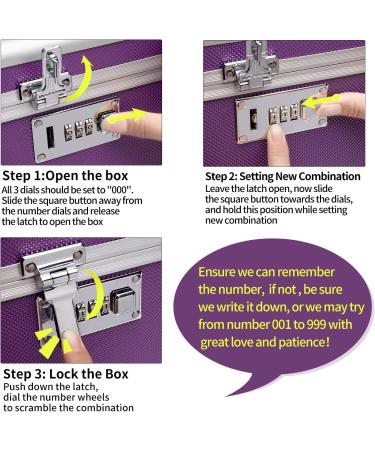 HEWEI WORKS Locking Box - Childproof Medication Organizer & Portable Storage Case - Purple/Large - 14.2''x 7.2''x 8.2 - Buy Online on GoSupps.com