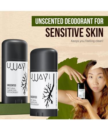 Ujjayi All Natural Deodorant Women & Men | Activated Charcoal | Organic Non Toxic Vegan Best Womens Deodorant Aluminum Free & Sulfate + Paraben Free (Handmade 2.65 oz Unscented) - Buy Online on GoSupps.com