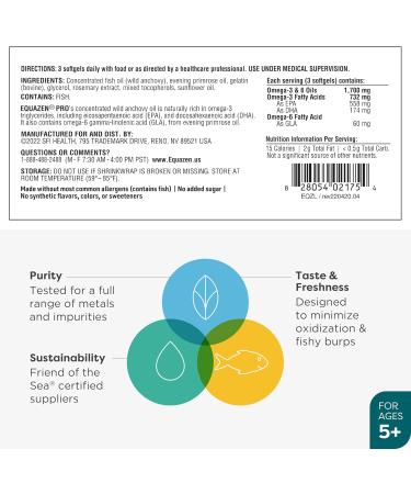 Equazen Pro SFI Health Fish Oil Softgels - Omega 3 & Omega 6 for Kids & Teens - EPA GLA & DHA for Kids Mood Memory & Focus Support - Optimized for Bioavailability & Absorption (60 Softgels) 60 Count (Pack of 1) - Buy Online on GoSupps.com