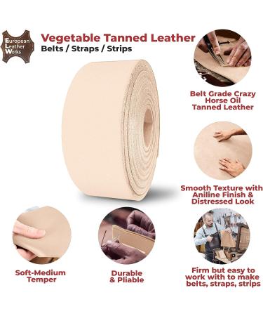 ELW Leather Blank Belt - 9-10 oz Thickness - Size 1-1/2 x72 - Vegetable Tanned Cowhide - DIY Belt Making - Crafting & Tooling - Buy Online on GoSupps.com