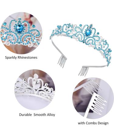 Blue Crystal Tiaras Crowns for Women & Girls - Perfect for Birthday Parties, Weddings, Proms - Includes Combs - Gift Idea - Buy Online on GoSupps.com