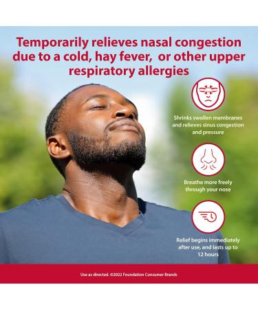 Dristan 12-Hour Nasal Spray Decongestant Fast-Acting Sinus and Nasal Congestion Relief from Colds Hay Fever and Allergies Oxymetazoline HCI .5 Fl Oz (Pack of 3) - Buy Online on GoSupps.com
