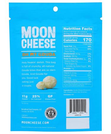Moon Cheese Gouda Snack - 100% Natural 2 oz | Healthy Cheese Snack - Buy Online on GoSupps.com