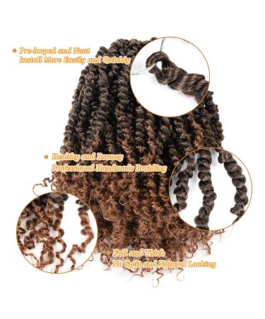 Pre-looped Passion Twist Crochet Hair 10 Inch 8 Packs T1B/30# - Short Hair Extension - Buy Online on GoSupps.com
