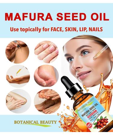 Botanical Beauty MAFURA SEED OIL 100% Pure Natural Undiluted Virgin Unrefined Cold Pressed Carrier Oil. 4 Fl.oz.- 120 ml. for Face Skin Body Hair Nails. Rich in Vitamin C Vitamin E - Buy Online on GoSupps.com