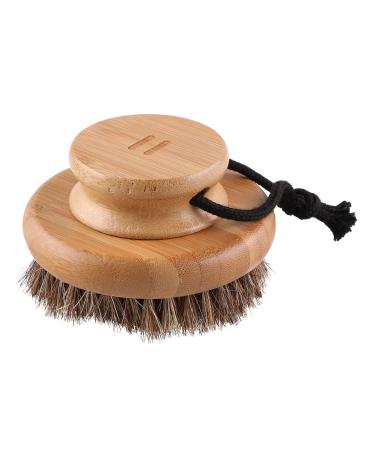 Round body brush made of bamboo with natural hair