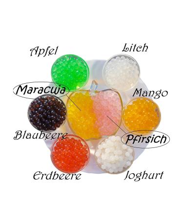 Buy Bubble Tea Popping Boba Mix - 3 x 600g Peach Green Apple & Blueberry - Gluten-Free Fruit Beads for DIY Toppings - Buy Online on GoSupps.com