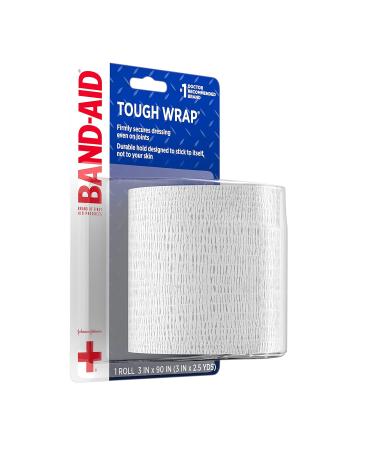 Band-Aid Tough Wrap - Self-Adherent Water-Resistant Wound Wrap (3 In x 2.5 Yd) - International Shipping Available - Buy Online on GoSupps.com