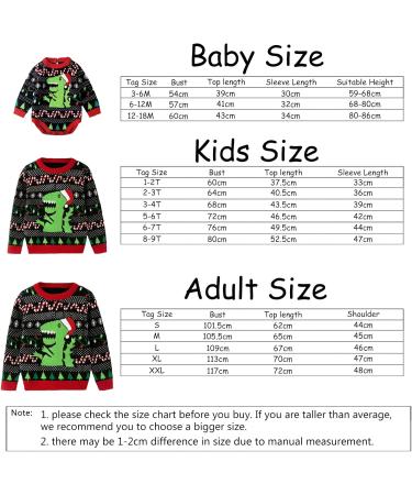 OFIMAN Family Matching Dinosaur Christmas Jumper for Kids and Adults | Ugly Xmas Outfit | Knit Pullover | Size 8-9 Years - Buy Online on GoSupps.com