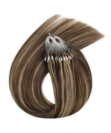 UGEAT Microring Hair Extensions - 50cm Real Hair Chocolate & Caramel Brown Micro Loop #4/27 - Premium Remy Quality - Buy Online on GoSupps.com
