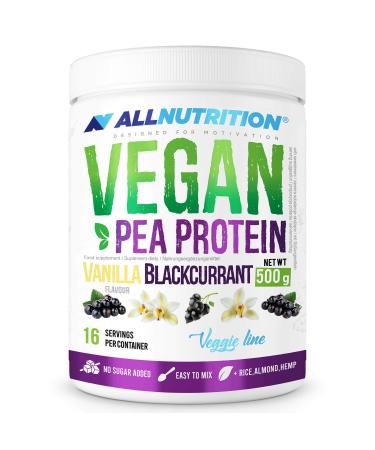 ALLNUTRITION Vegan Protein Based on Soy Protein Isolate and Protein from 6 Other Plants which Together Make up 75% of Pure Protein in Each Serving Pea Vanilla Blackcurrant