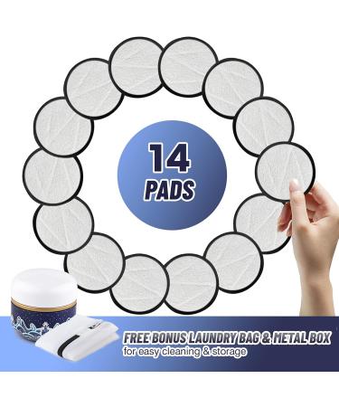Veemos Reusable Cotton Pads - 14 Double-Sided Makeup Remover Pads with Washable Bag & Storage Box | Eco-Friendly Bamboo Cotton Pads (Gray) - International Shipping - Buy Online on GoSupps.com