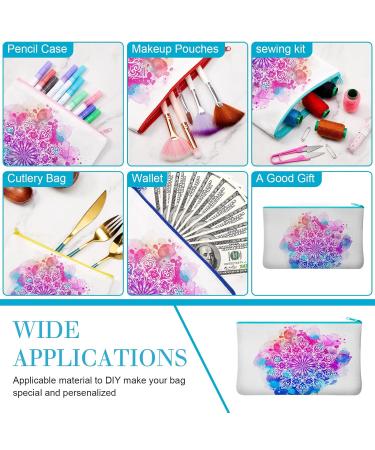 50 Piece Sublimation Blank Canvas Makeup Bags Bulk - DIY Heat Transfer Cosmetic Pouches with Zipper (Mixed Colors 7 x 4.3 Inch) - Buy Online on GoSupps.com