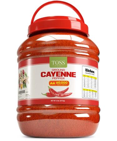 TOSS Extra Hot Red Ground Cayenne Pepper 60000 H.U. 6 LB Commercial Kitchen Size Bulk Spice - Buy Online on GoSupps.com