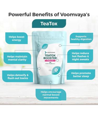 VoomVaya TeaTox Booster Senna Tea - 14-Day Herbal Detox Tea for Menopausal Women - Hibiscus Flavor - Buy Online on GoSupps.com