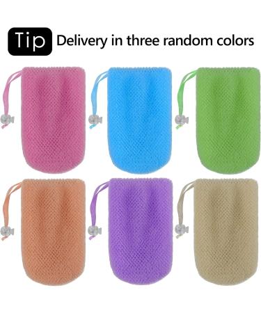 Linkidea 3 Pack Exfoliating Soap Saver Pouch | Body Scrubber for Bath Shower | Drawstring Bags | Random Colors - Buy Online on GoSupps.com