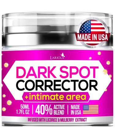 Dark Spot Remover for Face and Body, Intimate and Sensitive Areas - Dark Spot Corrector Treatment - Underarm Cream With Mulberry & Hyaluronic Acid - All Skin Types - for Women and Men - 1.7 oz (40% Active Blend) (40% Activ…