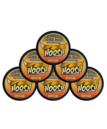 Hooch (6) Six Chattahoochee Herbal Snuff Cans 1.2oz/34g - PEACH - No Tobacco No Nicotine