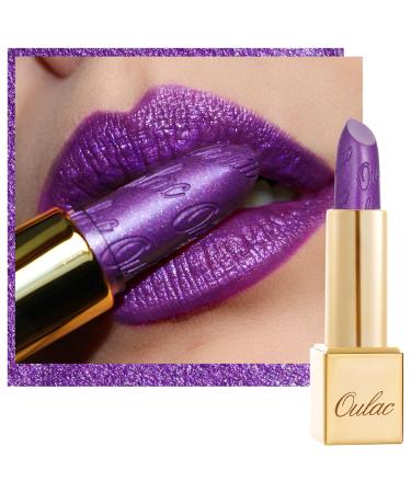 Oulac lipstick metallic gloss finish violet glitter lipstick with a long-lasting 3D gloss intense color creamy and moist formula vegan & cruelty-free 4.3g (16) Royal Sash Purple - Buy Online on GoSupps.com