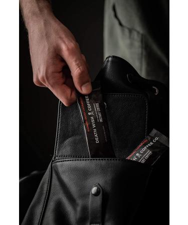 Death Wish Coffee Instant Dark Roast - 8 Single Serve Packets | USDA Organic Blend of Arabica & Robusta with 300mg Caffeine | World's Strongest Coffee - Bold & Intense - Buy Online on GoSupps.com