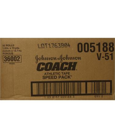 J&J Coach Speed Tape 1.5 x 15 yd - Case of 32 Tape Rolls - Athletic Taping for Joint and Ligament Support - Buy Online on GoSupps.com