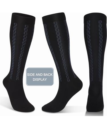 Fullsoft Medical Graded Compression Stockings 30-40 mmHg for Men & Women - Knee Socks for Hiking & Running - Large/X-Large - 3-Pack - Black - Buy Online on GoSupps.com