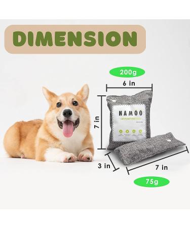 Namoo Natural Air Purifying Charcoal Bags - 10 Pack, Odor Eliminator with Hooks, Suction Cups - 200g x 4 Pack + 75g x 6 Pack - Buy Online on GoSupps.com