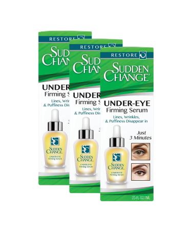 Sudden Change Under-Eye Firming Serum - Decreases Under-Eye Puffiness, Lines, Wrinkles & Bags - Wear With or Without Makeup - Works in Under 3 Minutes (0.23 oz, Pack of 3)
