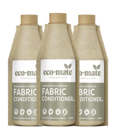 Eco-Mate - Sandalwood & Cedarwood Concentrated Fabric Conditioner - 500ml (Pack of 3) - Eco Friendly - 100% Plant-Based Biodegradable Fabric Softener - Natural Ingredients - Refreshing Pure Fragrance - Buy Online on GoSupps.com