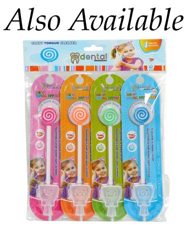 Kids BPA-Free Tongue Scraper Set | Freshen Bad Breath | Remove Gunk | Easy-to-Grasp Handles | 55Dental | Ages 2+ (Green) - Buy Online on GoSupps.com