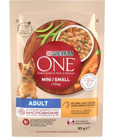 PURINA ONE Mini/S Wet Dog Food for Small Breeds Rich in Chicken and Vegetables 26 x 85 g 26 Cans - Buy Online on GoSupps.com
