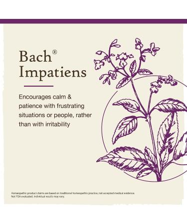 Bach Original Flower Remedies Impatiens for Patience - Non-Alcohol Vegan Formula | 10mL Dropper - Buy Online on GoSupps.com