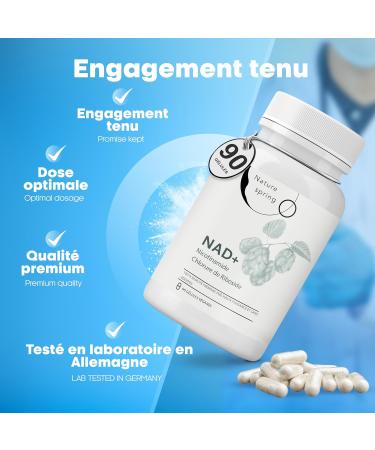 Nad Supplement Nicotinamide Riboside 90 Capsules - Test en Laboratoire en Allemagne - 300 mg par Capsule - Nicotinamide Nad pour 3 Mois - Buy Online on GoSupps.com