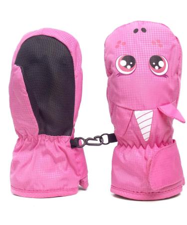 Jamuil's children skiing gloves warm waterproof and windproof winter gloves Skating for young girls outdoor sports Kinder-S (1-3 years) pink