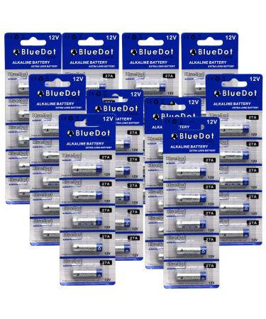 BlueDot Trading 27A A27 G27A L828 or MN27 12 Volt Alkaline Dry Cell Battery for Keyless Entry Remotes Home Security Systems Wireless Doorbells Retail Package of Fifty (50) 50 Batteries