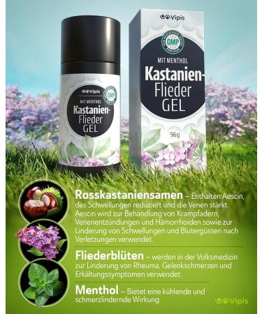  Vipis VIPIS Horse Chestnut Ointment Gel - Vein Ointment & Varicose Vein Cream with Purple & Menthol - Fast Absorbing & Cooling Cream for Spider Veins Tired & Heavy Legs Swollen Feet & Muscles - Buy Online on GoSupps.com