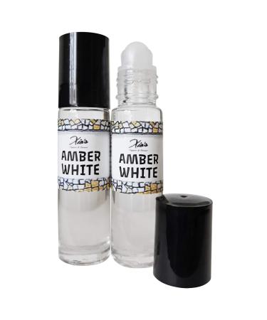 Xio's Amber White Fragrance Grade Oil Set of 2 Bottles 1/3 oz Roll On Perfume Oil One of the best perfume oils for everyday
