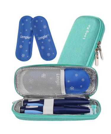 Insulin Cooler Travel Case Diabetic Insulin Pen Carrying Case Portable Insulin Cooling Bag Organizer for Diabetic Supplies with 2 Ice Pack Green