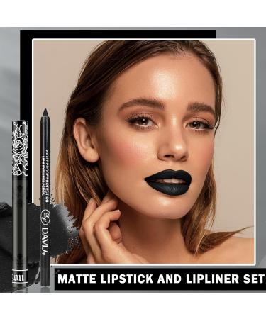 NVLEPTAP Lip Color Set - Matte Black Lipstick Lip Liner Gloss & Stain for Goth Cosplay & Halloween Makeup - Buy Online on GoSupps.com