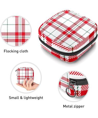 Women's Portable Period Kit | Red & White Scottish Plaid Stillpad Holder | Feminine Pockets Organizer - Buy Online on GoSupps.com