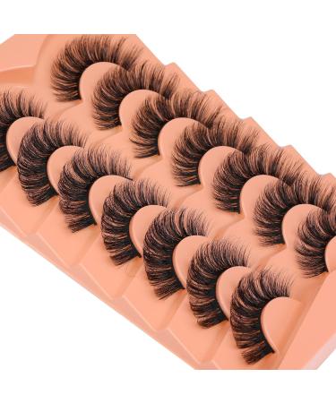 JIMIRE Faux Mink Lashes Fluffy Cat Eye 18MM Long Fake Lashes Bulk Full Volume D Curl False Eyelashes 7 Pairs Pack Look Like Extensions - Buy Online on GoSupps.com