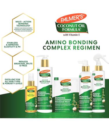 Palmer's Amino Bonding Complex Hair Oil traitement de gu rison avec huile de noix de coco et vitamine E protection contre la chaleur anti-frisottis ajoute de la brillance renforce et prot ge la - Buy Online on GoSupps.com