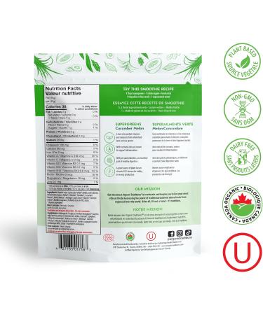 Organic Traditions Super Greens Superfood Powder with Turmeric Cucumber Melon Flavoured Organic Greens Powder 200g / 7oz Bag Cucumber Melon 200 g (Pack of 1) - Buy Online on GoSupps.com