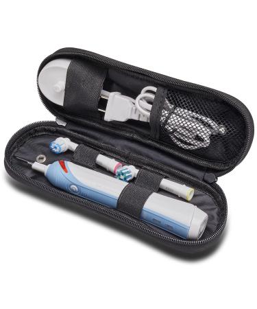 Toothbrush Travel Case for Oral-B Pro 500/600/650/1000/1500/2000/3000/3500/5500/Pro-Health,Genius X Limited/6000/7000/7500/8000/9600,Smart 1500/3000/5000,Vitality Dual Clean.(Case Only) Black
